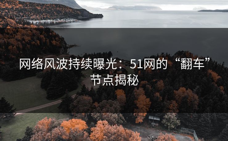 网络风波持续曝光：51网的“翻车”节点揭秘